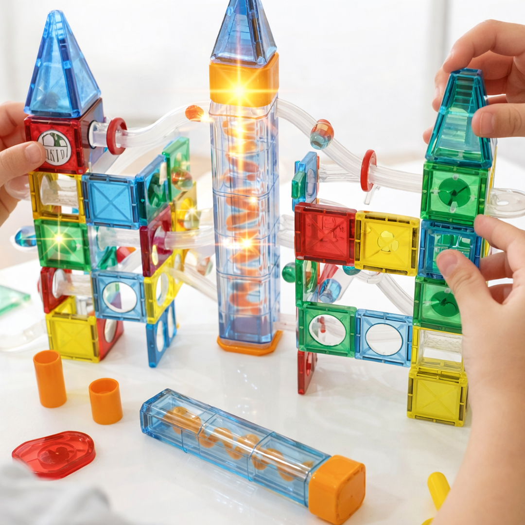 STEM Magnetic Blocks Set with Glowing Effects (190 PCS)