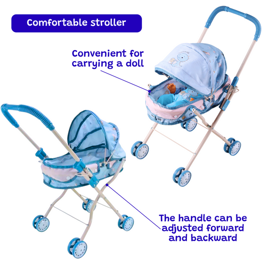 Blue Doll Care Nursery Set | Complete Role-Play Baby Doll Kit