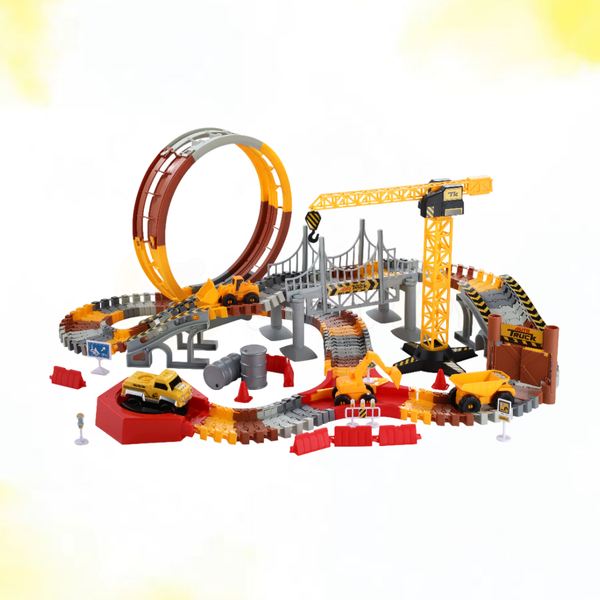 CONSTRUCTION TRACK 144 ELEMENTS | Playground Set with Crane and Cars ST-CT-144