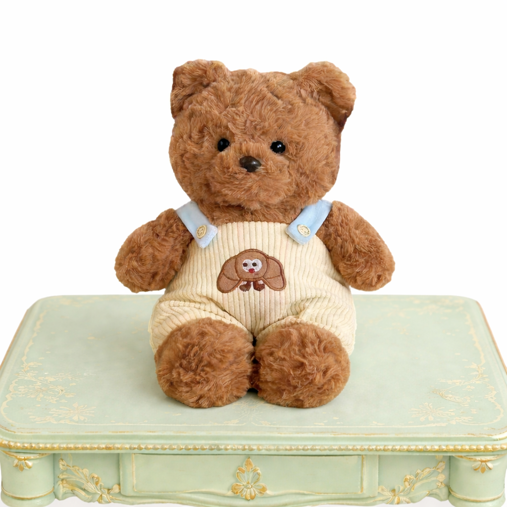 Classic Plush Teddy Bear Oliver | Soft Toy with Suspenders (9.3 inch)