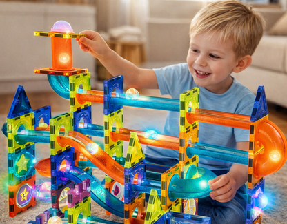 Glow-in-the-Dark Magnetic Tiles | STEM Building Set (110 PCS)