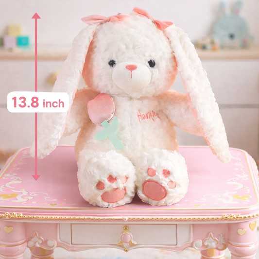 Plush Bunny Toy | Soft Stuffed Animal with Long Ears (13.8 inch)