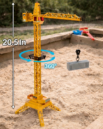 Heavy Duty RC Construction Crane | 360 Degree Remote Control Toy