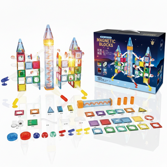 STEM Magnetic Blocks Set with Glowing Effects  (190 PCS)