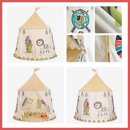 Kids Teepee Tent | Cozy Tribal Style Indoor Playhouse