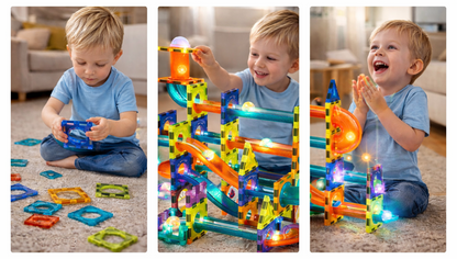 Glow-in-the-Dark Magnetic Tiles | STEM Building Set (110 PCS)
