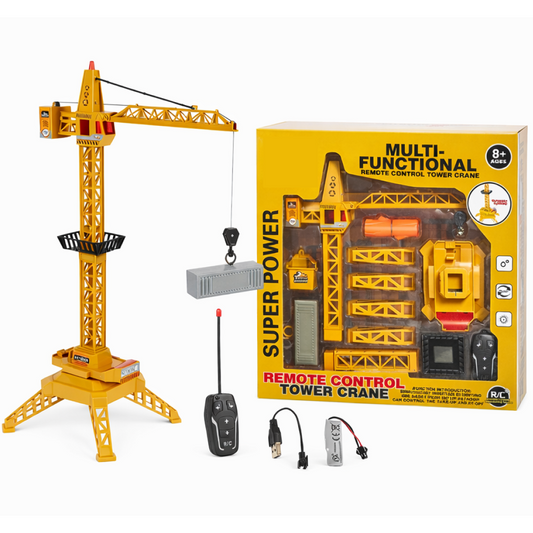 Heavy Duty RC Construction Crane | 360 Degree Remote Control Toy