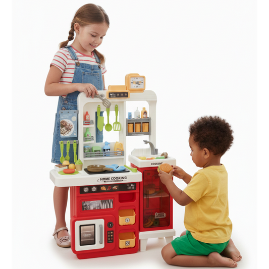 Kids Play Kitchen Set | Steam, Sound & Water Effects (68 PCS)