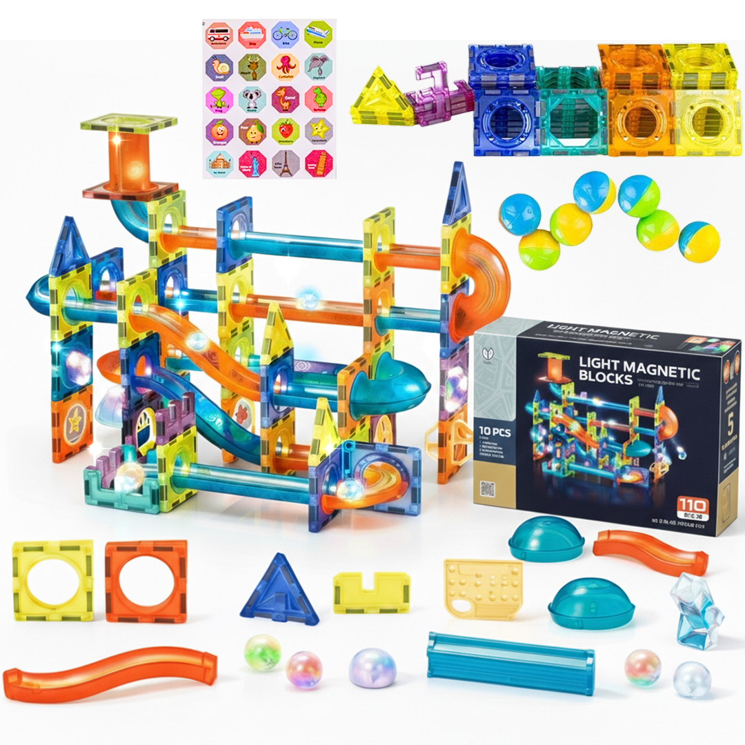 Glow-in-the-Dark Magnetic Tiles | STEM Building Set (110 PCS)