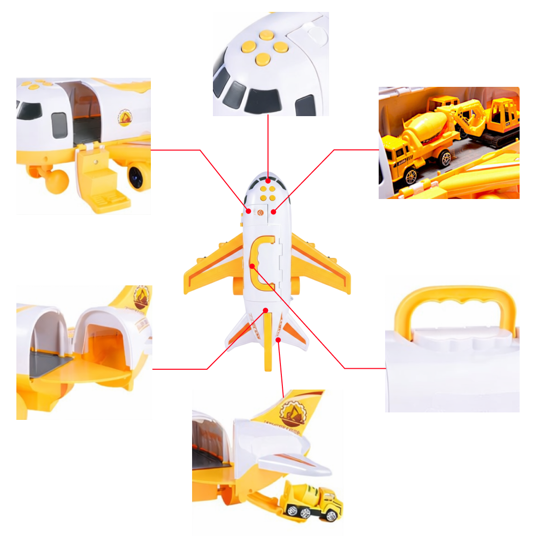 Easter Gift Toy Airplane Playset | Transport Cargo Plane with 3 Metal Cars