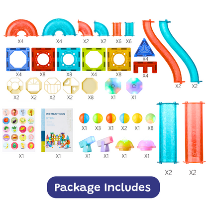 Glow-in-the-Dark Magnetic Tiles | STEM Building Set (110 PCS)