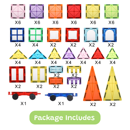 Magnetic Building Tiles Set | Educational STEM Blocks (100 PCS)