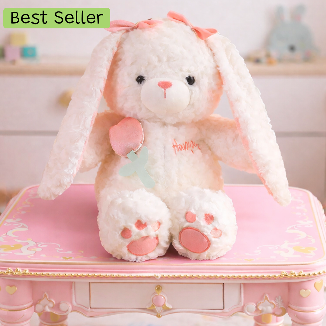 Plush Bunny Toy | Soft Stuffed Animal with Long Ears (13.8 inch)