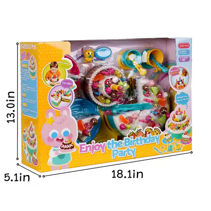 Set of 2 Birthday Cake Toys | Light & Music Interactive Play Food