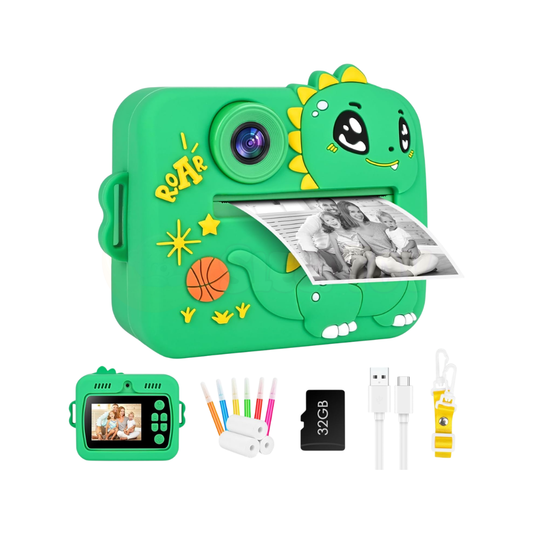 Dinosaur Instant Print Camera | 48MP Digital Camera for Kids